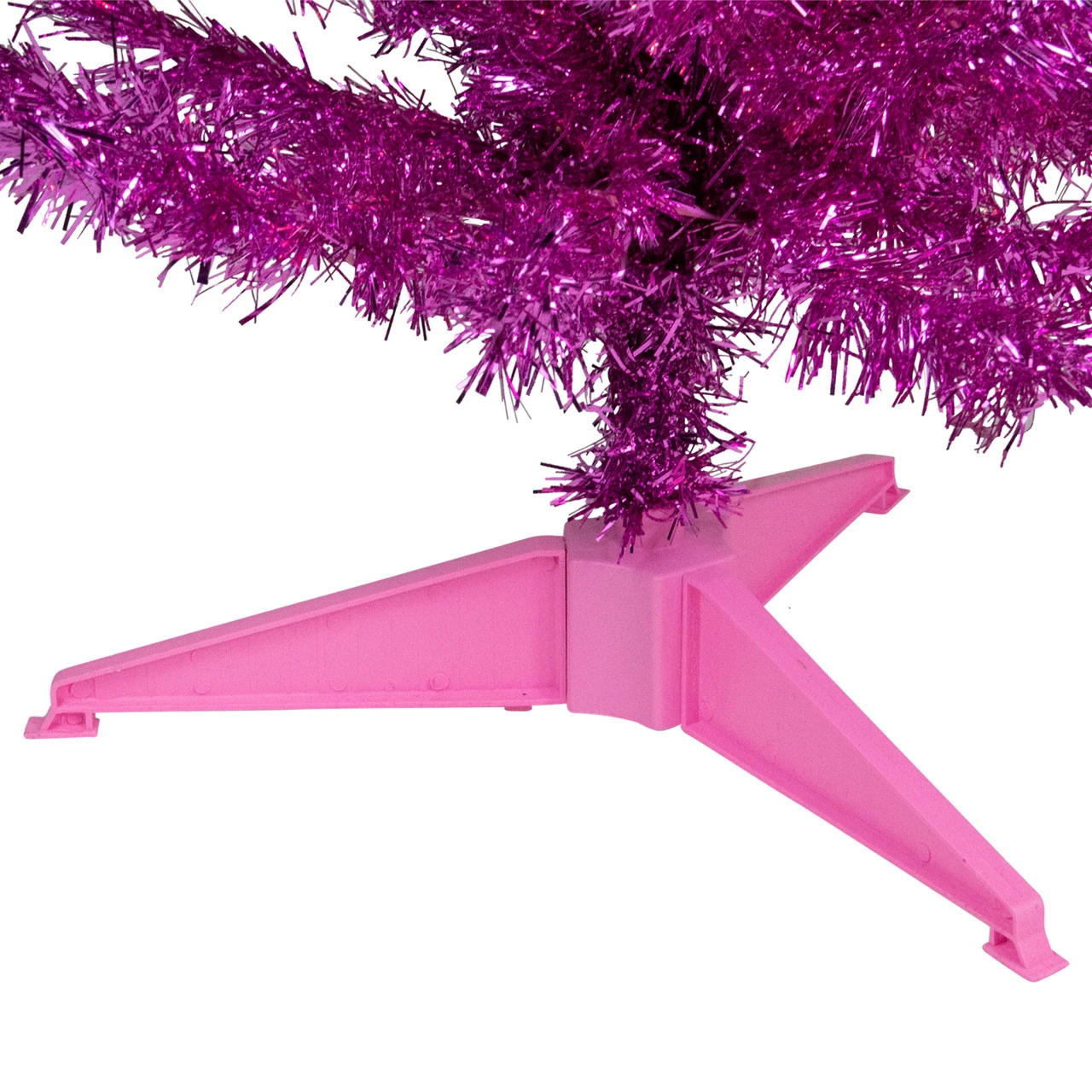 4' Pink Artificial Tinsel Christmas Tree, Unlit 7 4' Pink Artificial Tinsel Christmas Tree, Unlit - Image 5
