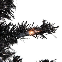 6' Pre-Lit Black Artificial Tinsel Christmas Tree, Clear Lights -Beauty Wreaths Shop northlight j92324 3 75256.1667657099