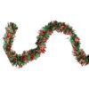 50' X 4" Shiny Green And Red Wide Cut Tinsel Christmas Garland - Unlit -Beauty Wreaths Shop northlight k00357 97391.1667657674
