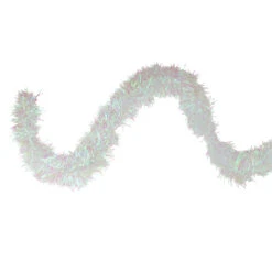 50' X 4" White Iridescent Artificial Christmas Garland - Unlit