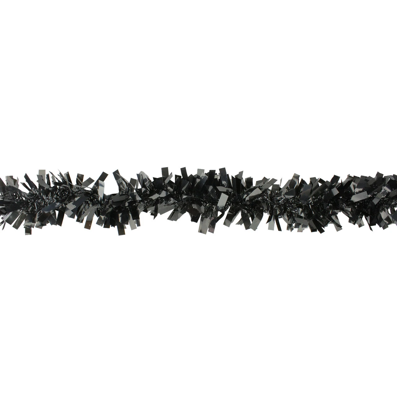 Wide Cut Black Halloween Tinsel Garland - 50 Feet, Unlit 4 Wide Cut Black Halloween Tinsel Garland - 50 Feet, Unlit - Image 2