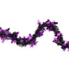 Black With Purple Bats Halloween Tinsel Garland - 50 Feet, Unlit -Beauty Wreaths Shop northlight k28319 72135.1667623068
