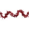 50' X 3" Red Boa Wide Cut Tinsel Christmas Garland - Unlit