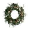 Pre-Lit Champagne Gold Pine Cone And Berry Mixed Pine Wreath - 22-Inch, Clear Lights
