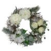 White And Silver Floral Flocked Pine Artificial Grapevine Christmas Wreath - 24-Inch, Unlit -Beauty Wreaths Shop northlight kji28196 35415.1667578039