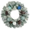 Flocked Pine With Blue And Silver Ornaments Artificial Christmas Wreath, 24-Inch, Unlit -Beauty Wreaths Shop northlight kji85813 1 updated2022 71015.1667659837