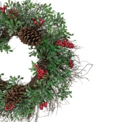 Glittered Pine Cone And Red Berry Artificial Christmas Wreath, 24-Inch, Unlit -Beauty Wreaths Shop northlight kji r5093msir 2 updated2022 43267.1667660010