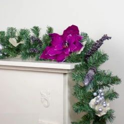 6' X 10" Poinsettia And Pine Cone Artificial Christmas Garland - Unlit -Beauty Wreaths Shop northlight kjix7204gl 5 80062.1667660013