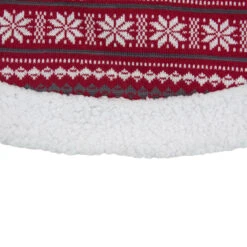 48" Red And White Knitted Snowflake Lodge Christmas Tree Skirt -Beauty Wreaths Shop northlight l27903 1 92113.1667529977