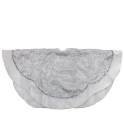 48" Silver And White Floral Trimmed Christmas Tree Skirt -Beauty Wreaths Shop northlight l34933 3 49594.1667654914
