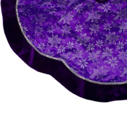 48" Purple And Silver Glittered Floral Christmas Tree Skirt -Beauty Wreaths Shop northlight l34936 3 62386.1667657619