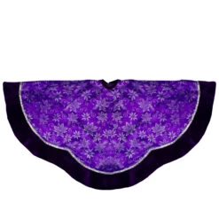 48" Purple And Silver Glittered Floral Christmas Tree Skirt -Beauty Wreaths Shop northlight l34936 4 64485.1667657619