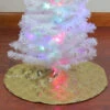 20" Gold Sequin Snowflake Pattern Mini Christmas Tree Skirt