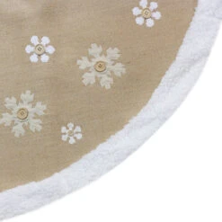 48-Inch Beige And White Snowflake Embroidered Christmas Tree Skirt -Beauty Wreaths Shop northlight l88017 2 sample 34742.1669835873