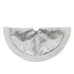 20-Inch Silver And White Metallic Snowflake Mini Christmas Tree Skirt