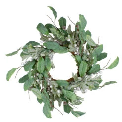 25" Artificial Mixed Foliage And Berries Christmas Wreath Unlit