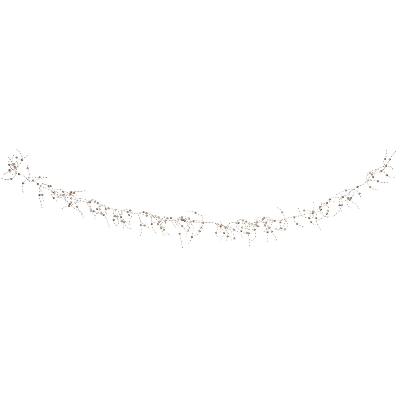 5' X 2" Metallic Rose Gold Beaded Christmas Garland- Unlit 8 5' X 2" Metallic Rose Gold Beaded Christmas Garland- Unlit - Image 6