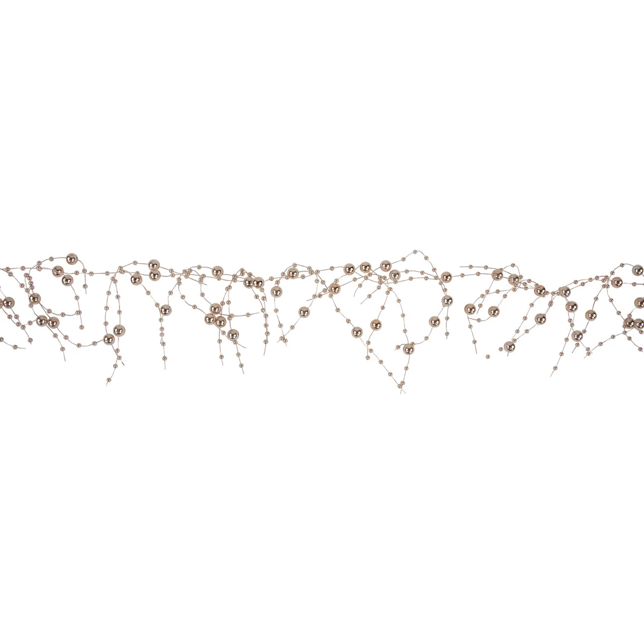 5' X 2" Metallic Rose Gold Beaded Christmas Garland- Unlit 6 5' X 2" Metallic Rose Gold Beaded Christmas Garland- Unlit - Image 4