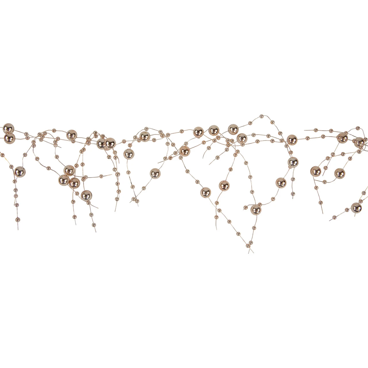 5' X 2" Metallic Rose Gold Beaded Christmas Garland- Unlit 7 5' X 2" Metallic Rose Gold Beaded Christmas Garland- Unlit - Image 5