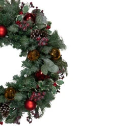 Frosted Long Needle Pine And Ornaments Artificial Christmas Wreath, 32-Inch -Beauty Wreaths Shop northlight ll89768 2 68309.1667553560