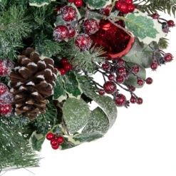 Frosted Long Needle Pine And Ornaments Artificial Christmas Wreath, 32-Inch -Beauty Wreaths Shop northlight ll89768 3 35879.1667553560