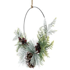 Frosted Mixed Foliage With Berries And Pinecone Artificial Christmas Wreath, 16-Inch, Unlit -Beauty Wreaths Shop northlight ll94348 3 69180.1678220426