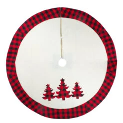 48" White, Red And Black Buffalo Plaid Tree Christmas Tree Skirt -Beauty Wreaths Shop northlight lt90712 5 08043.1667576851
