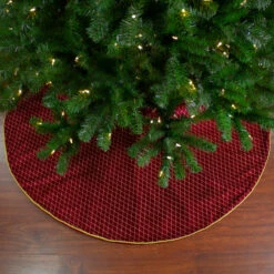 48" Red And Gold Diamond Pattern Christmas Tree Skirt -Beauty Wreaths Shop northlight lt90714 5 14486.1667488714