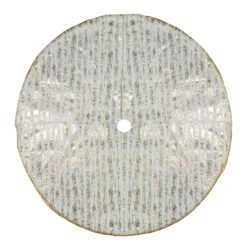 48" Cream And Gold Wood Grain Pattern And Faux Fur Christmas Tree Skirt -Beauty Wreaths Shop northlight lt90722 5 37224.1683296009