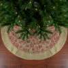 48" Tan And Red Rustic Burlap Poinsettia Christmas Tree Skirt -Beauty Wreaths Shop northlight lt90726 1 sample 26459.1667535646