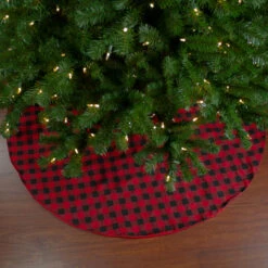 48" Red And Black Buffalo Plaid Christmas Tree Skirt -Beauty Wreaths Shop northlight lt90732 4 14765.1667576857