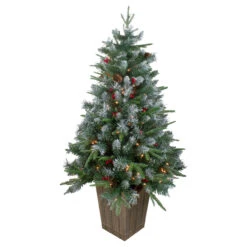 4' Pre-Lit Frosted Mixed Berry Pine Artificial Christmas Tree In Pot - Clear Lights 9 4' Pre-Lit Frosted Mixed Berry Pine Artificial Christmas Tree In Pot - Clear Lights -Beauty Wreaths Shop northlight lt91581 2 updated 00912.1667533857