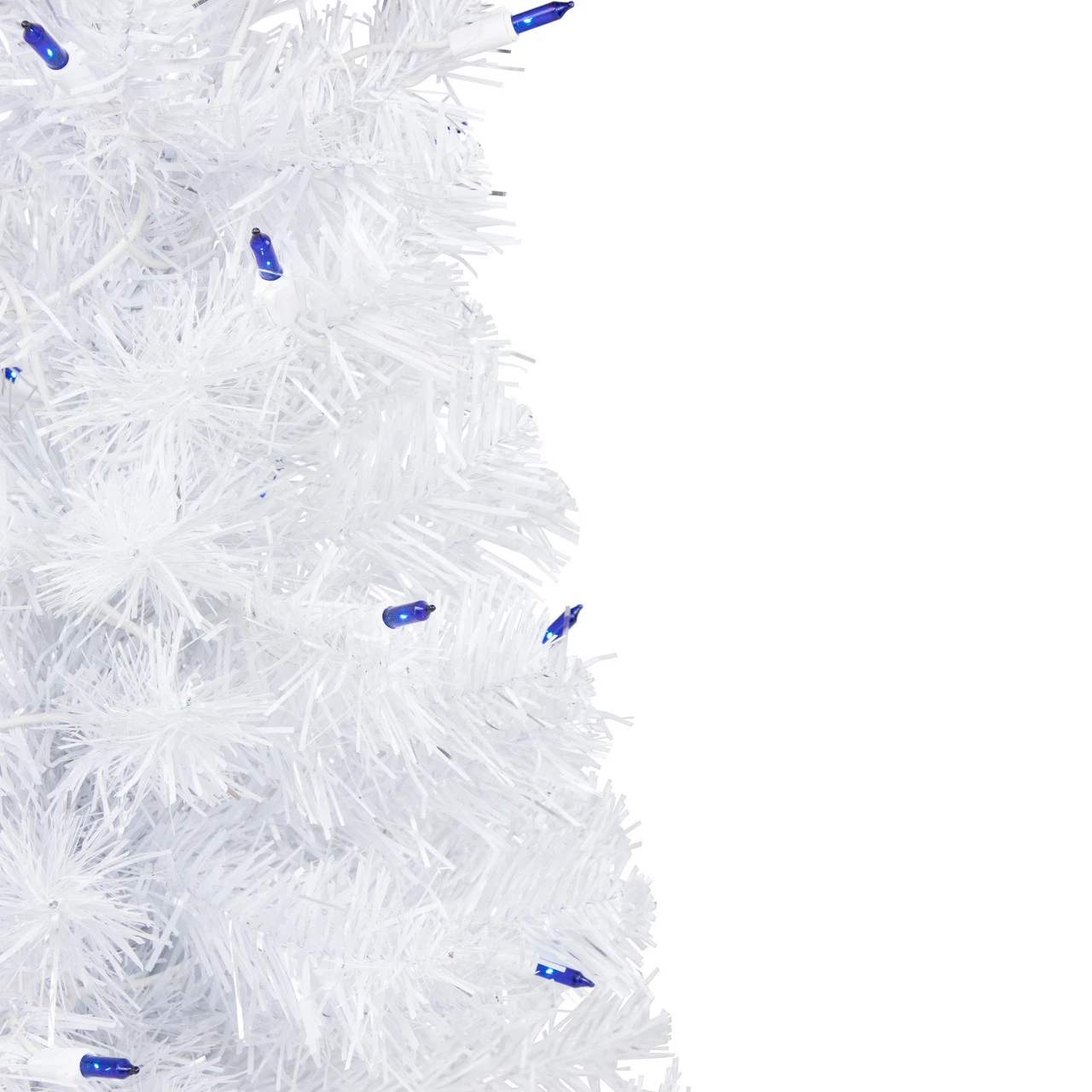 2' Pre-lit White Iridescent Pine Artificial Christmas Tree - Blue Lights 5 2' Pre-lit White Iridescent Pine Artificial Christmas Tree - Blue Lights - Image 3