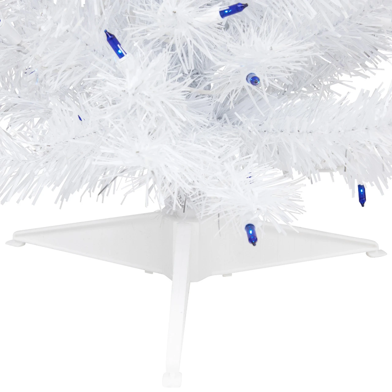 2' Pre-lit White Iridescent Pine Artificial Christmas Tree - Blue Lights 7 2' Pre-lit White Iridescent Pine Artificial Christmas Tree - Blue Lights - Image 5