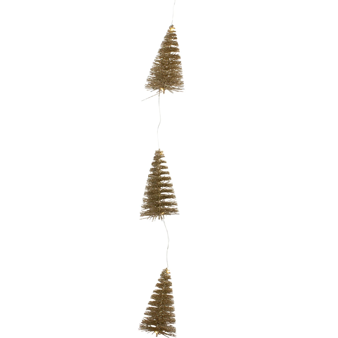 6.75' LED Lighted B/O Gold Mini Sisal Tree Christmas Garland - Warm White Lights 3 6.75' LED Lighted B/O Gold Mini Sisal Tree Christmas Garland - Warm White Lights