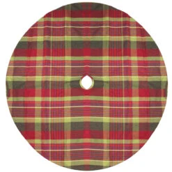 48" Red And Green Plaid Rustic Woodland Christmas Tree Skirt With Green Trim -Beauty Wreaths Shop northlight n02723 b2 44712.1667530594