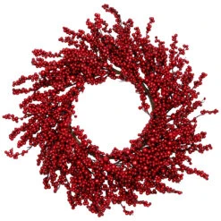 Red Berries Artificial Christmas Wreath, 22-Inch, Unlit