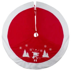 48" Red And White Winter Reindeer Embroidered Christmas Tree Skirt 7 48" Red And White Winter Reindeer Embroidered Christmas Tree Skirt -Beauty Wreaths Shop northlight nl01831 2 updated 95652.1667488357