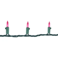 100ct Pink Mini Christmas Light Set, 20.25ft Green Wire -Beauty Wreaths Shop northlight nl02351 2 88290.1678131805