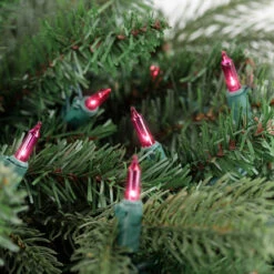 100ct Pink Mini Christmas Light Set, 20.25ft Green Wire -Beauty Wreaths Shop northlight nl02351 styled202 04338.1678131805