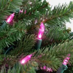 100ct Pink LED Mini Christmas Lights, 33ft Green Wire -Beauty Wreaths Shop northlight nl02505 styled202 10282.1678131637