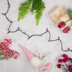 100ct Pink LED Mini Christmas Lights, 33ft Green Wire -Beauty Wreaths Shop northlight nl02505 styled 2 18099.1678131636