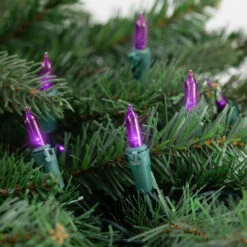 50ct Purple LED Mini Christmas Lights, 16.25ft Green Wire -Beauty Wreaths Shop northlight nl02531 styled202 43696.1678132321