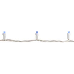 50ct Blue LED Wide Angle Christmas Lights, 16.25ft White Wire -Beauty Wreaths Shop northlight nl02553 2 01870.1667657539