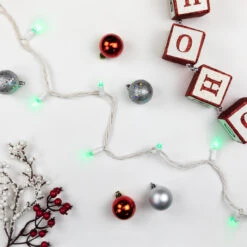 50-Count Green LED Wide Angle Christmas Lights, 16.25 Ft White Wire -Beauty Wreaths Shop northlight nl02561 3 79430.1683311292