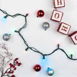 50ct Multi-Color LED Wide Angle Christmas Lights,16.25ft Green Wire -Beauty Wreaths Shop northlight nl02562 3 26365.1667655118