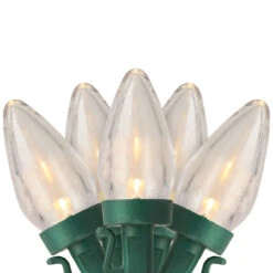 25ct Warm White LED C7 Christmas Lights - 16ft Green Wire
