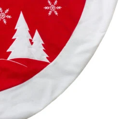 36" Red And White Winter Snowman Embroidered Christmas Tree Skirt -Beauty Wreaths Shop northlight nl03060 4 updated 00716.1667661886