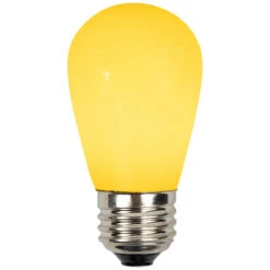 Pack Of 25 Opaque Yellow LED S14 Christmas Replacement Light Bulbs - 1.3 Watts