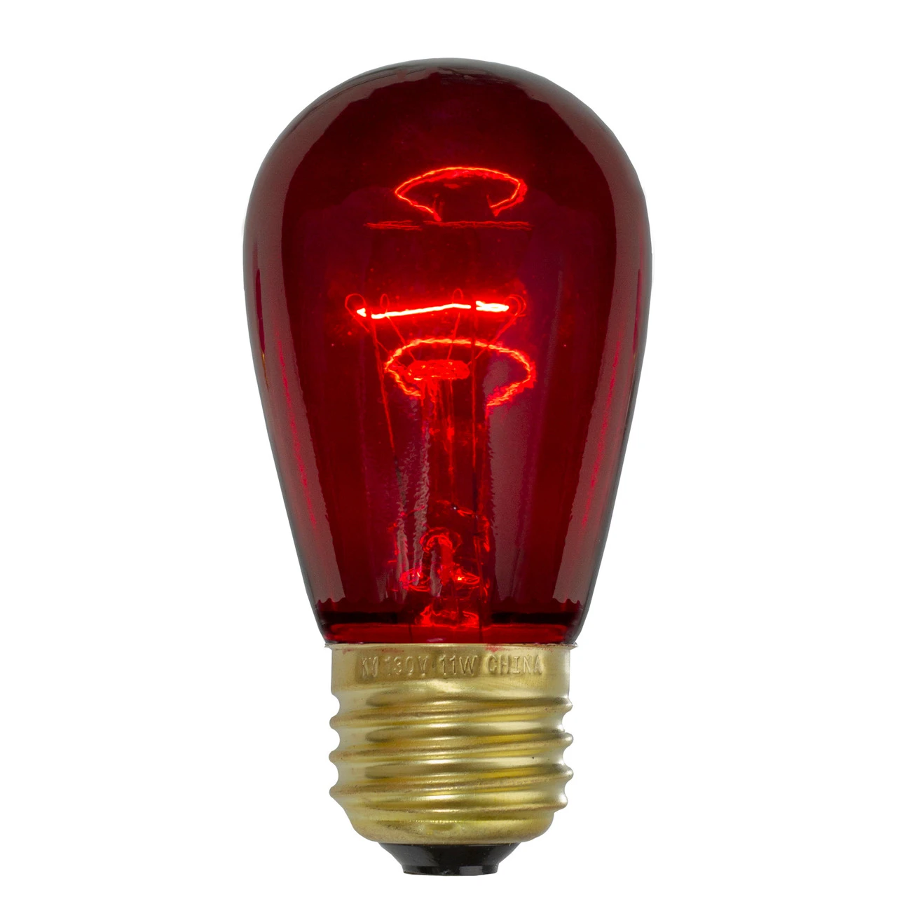Pack Of 25 Incandescent Red E26 Base Replacement S14 Light Bulbs - 11 Watts 3 Pack Of 25 Incandescent Red E26 Base Replacement S14 Light Bulbs - 11 Watts